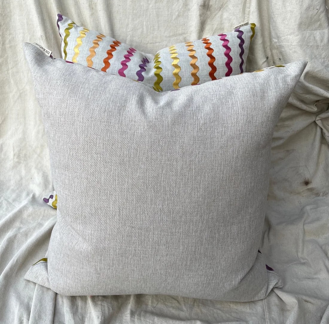 D.V.Kap Home "Samba Blossom" Rainbow Stripe Throw Pillows- a Pair - 3