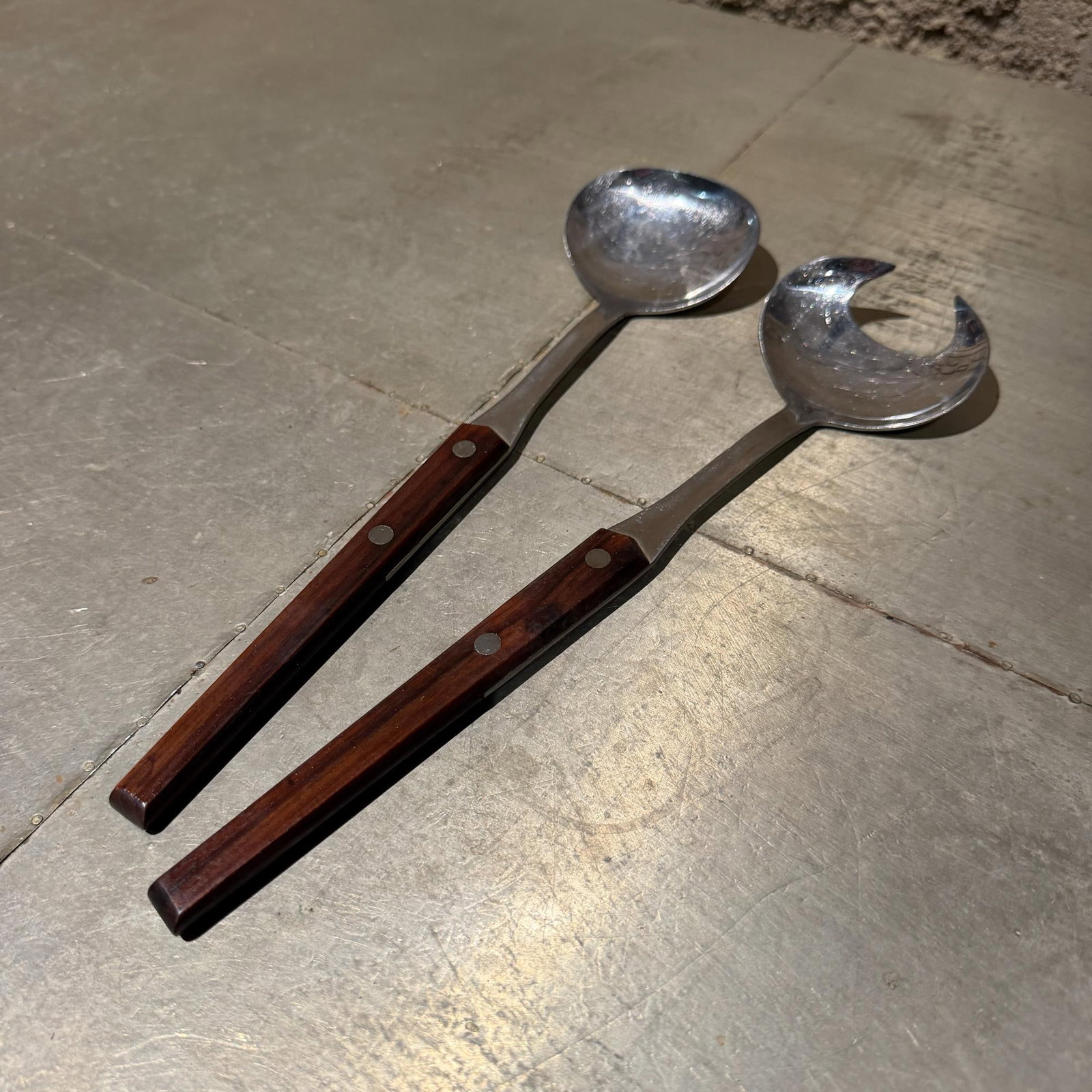 WMF Cromargan Wood & Stainless-Steel Salad Servers Mid Century Modern Dansk - 11