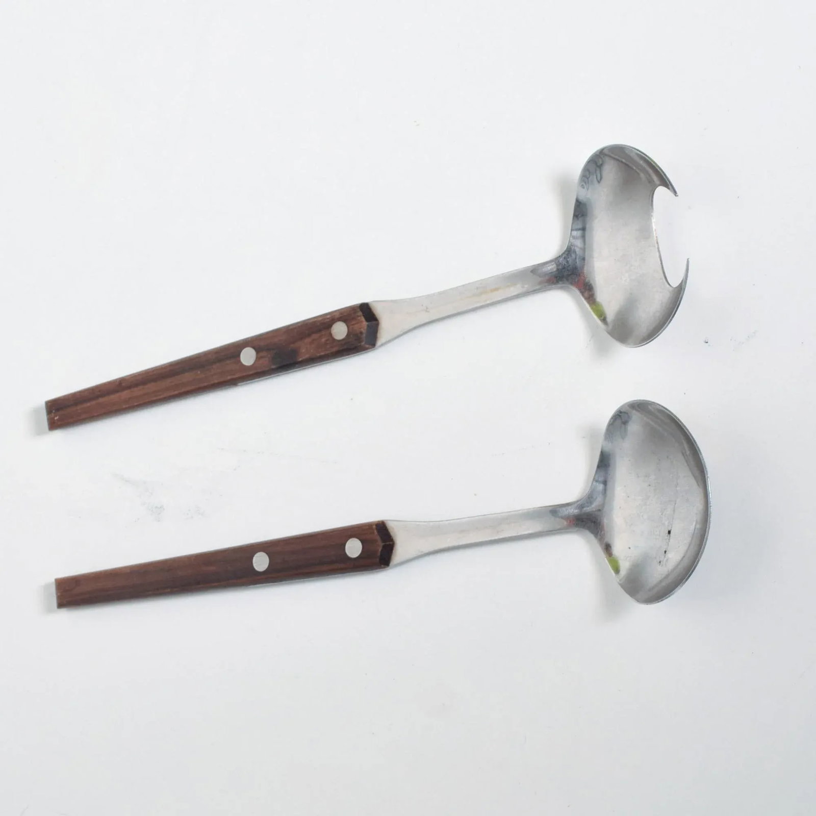 WMF Cromargan Wood & Stainless-Steel Salad Servers Mid Century Modern Dansk - 2
