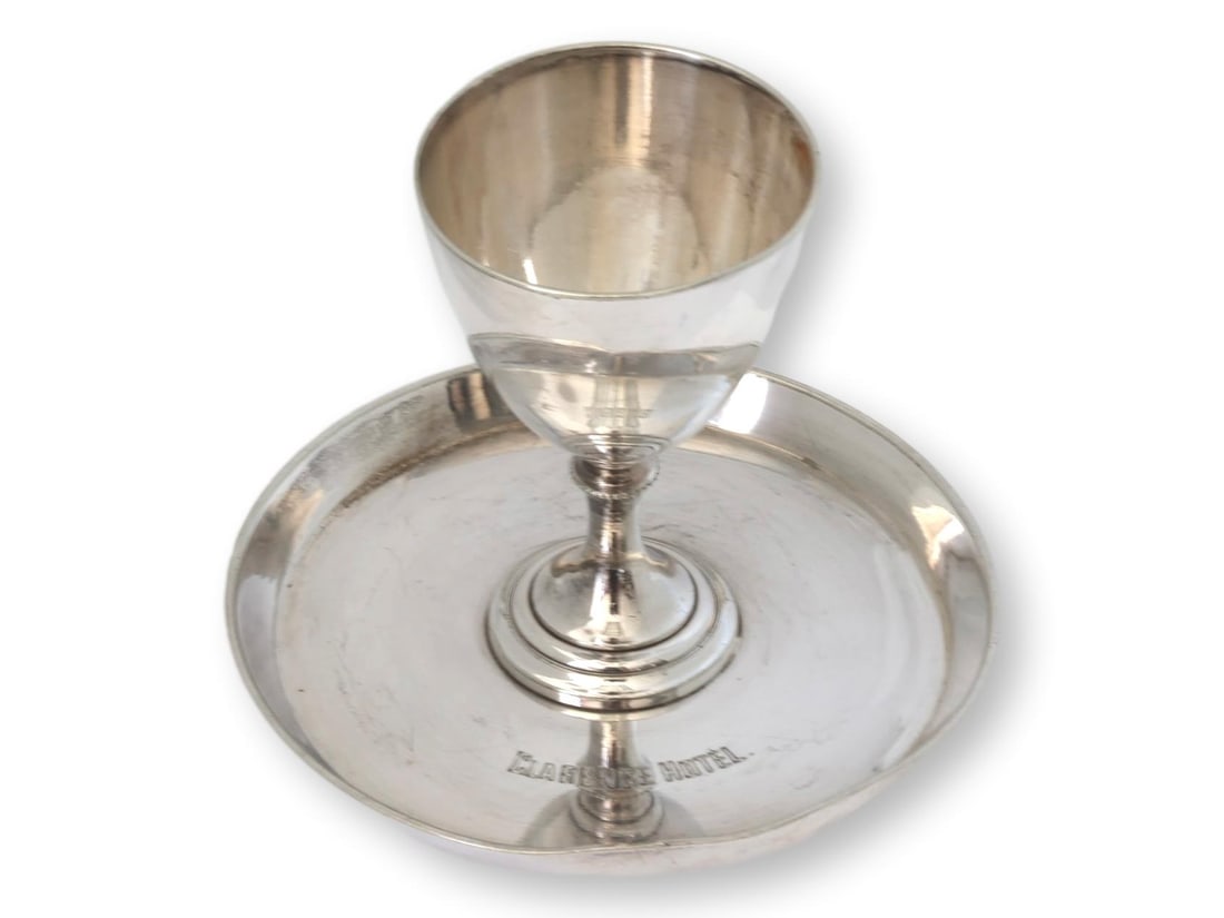 Vintage Clarence Hotel London Silver-Plate Egg Cups - 3