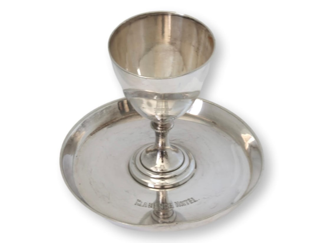 Vintage Clarence Hotel London Silver-Plate Egg Cups - 5