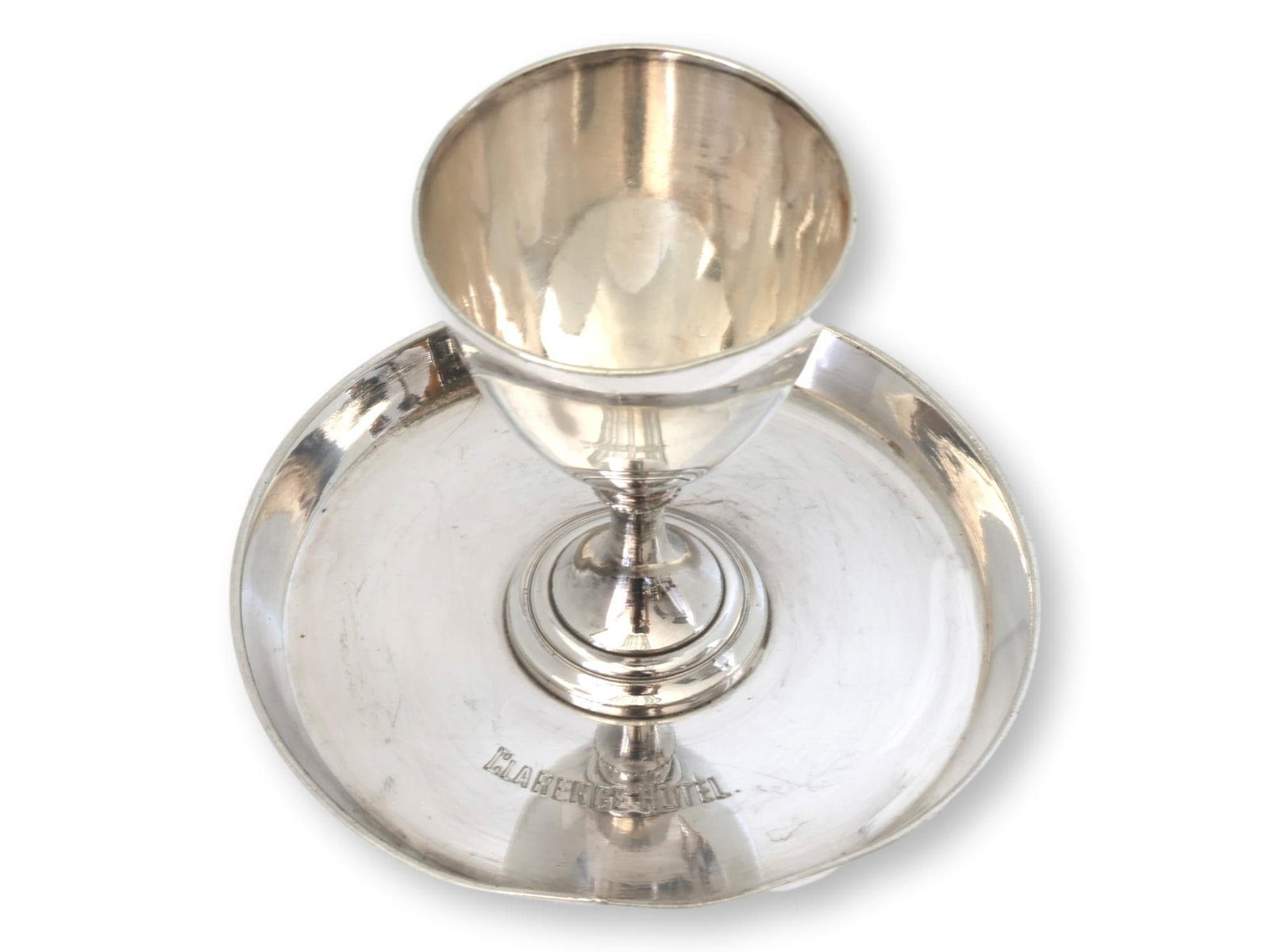 Vintage Clarence Hotel London Silver-Plate Egg Cups - 7