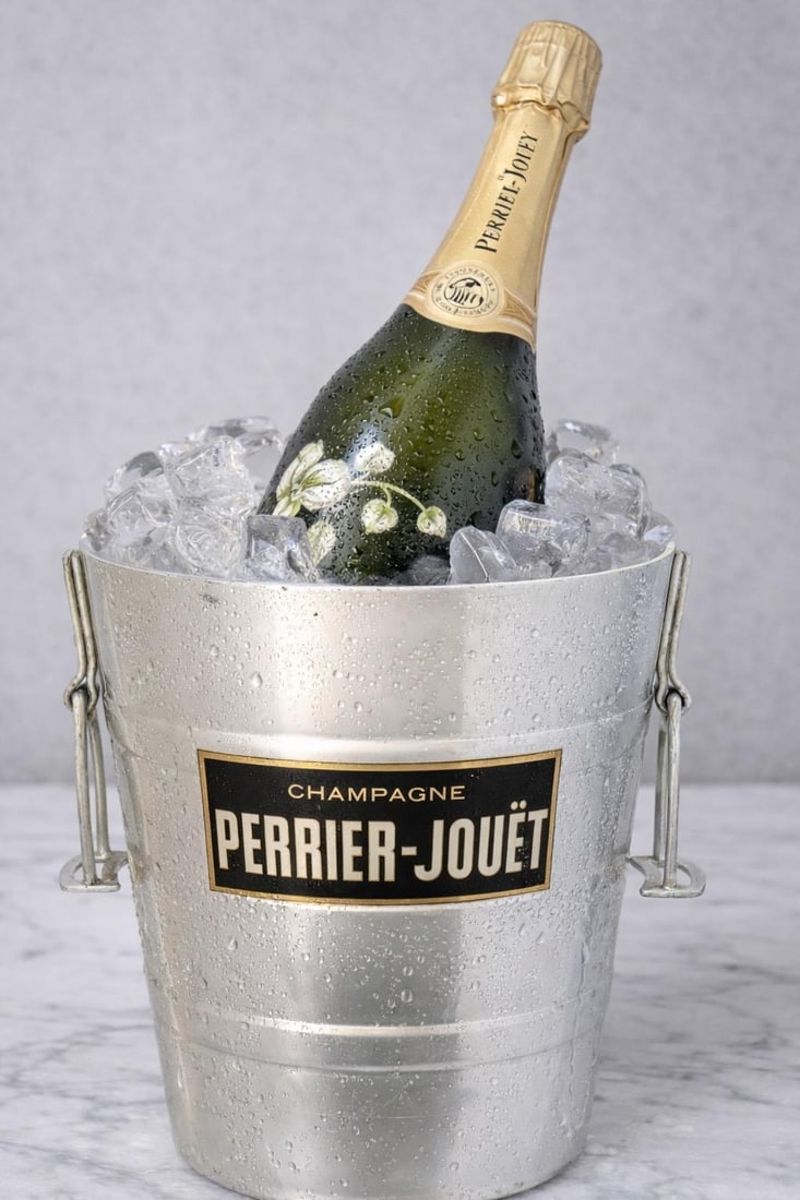 Vintage Perrier-Jouet Champagne Bucket With Equestrian Stirrup Handles - 5