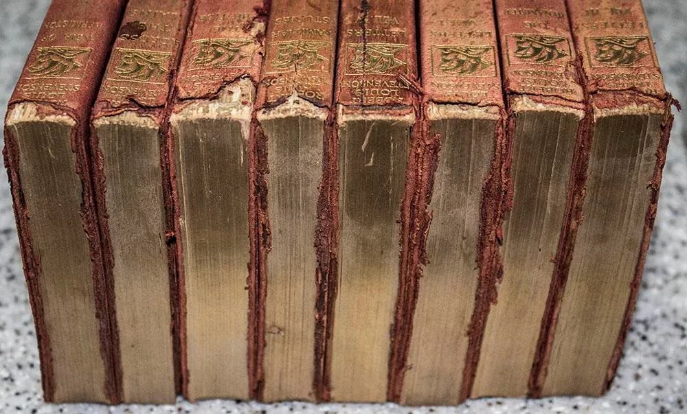 Set of 8 Leather Bound Books - Robert Louis Stevenson - 3