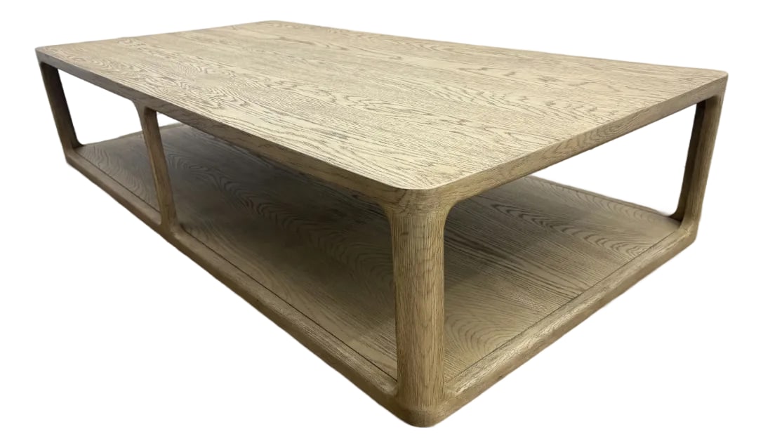 Rh Restoration Hardware Trieste Rectangular Coffee Table - 72": RH Restoration Hardware Trieste Rectangular Coffee Table - 72" Greige Oak | European White Oak | Designed by Claudio Bellini New Open Box | Artisan Crafted | Sculptural Modern Classic Configured