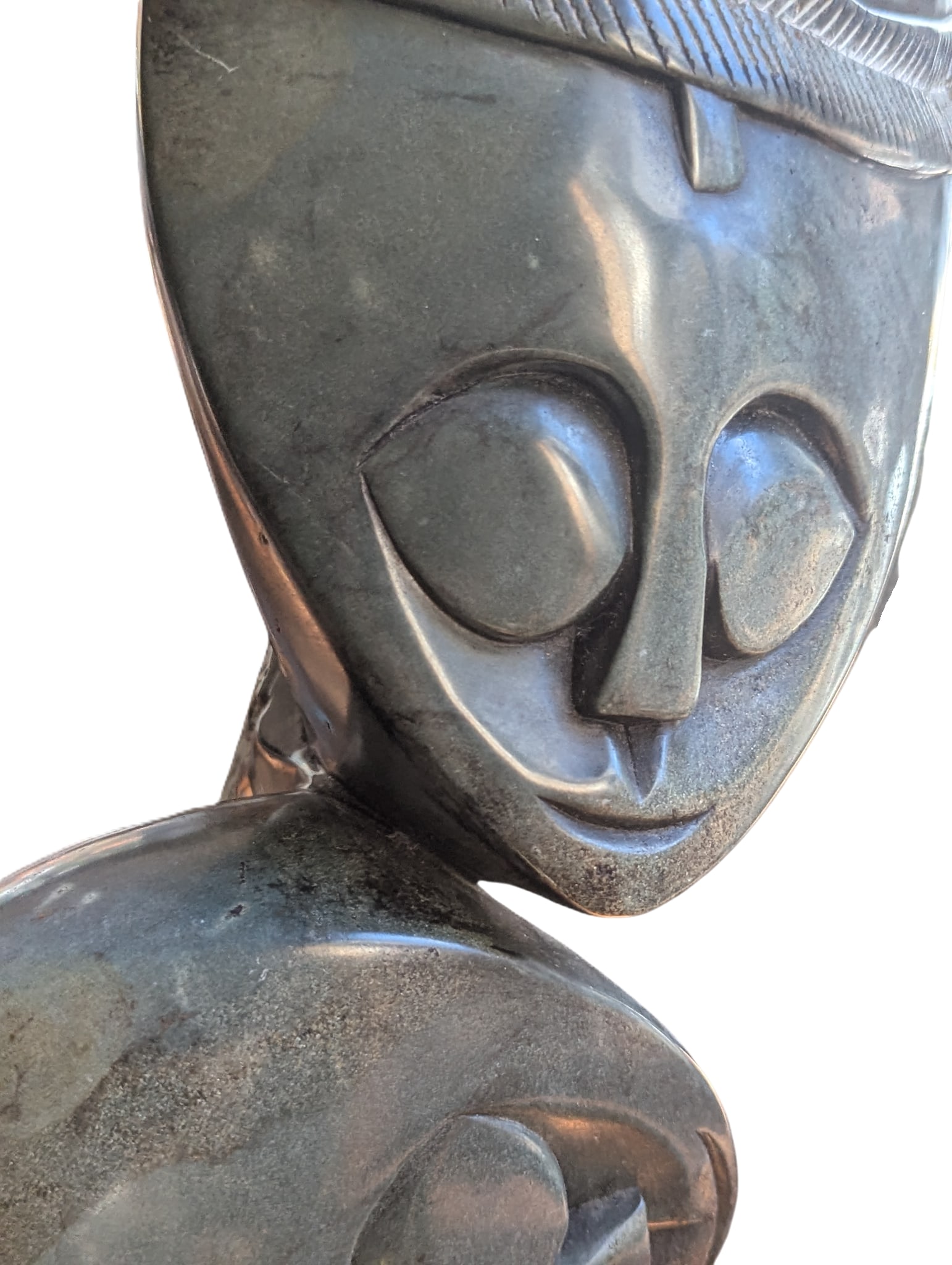 African Mother and Child Stone Sculpture - 12