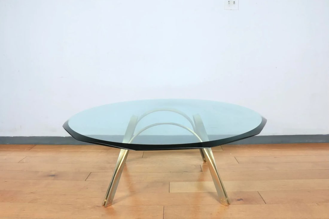 Dunbar Vintage Brass and Glass Coffee Table - 11