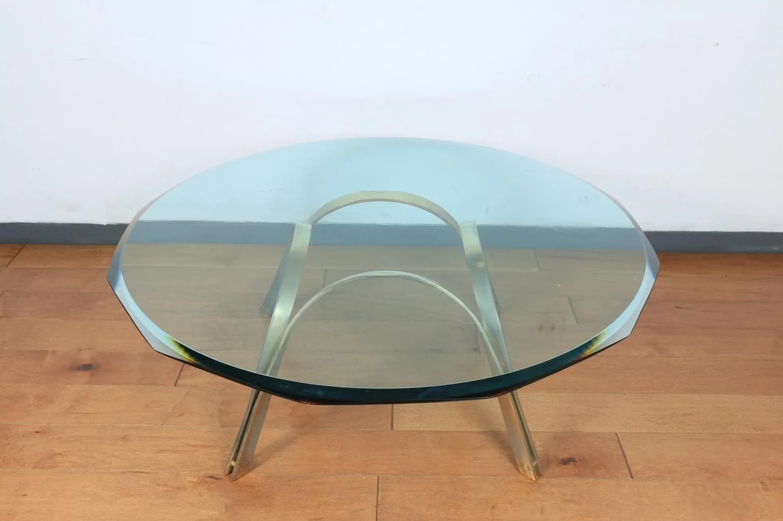 Dunbar Vintage Brass and Glass Coffee Table - 3