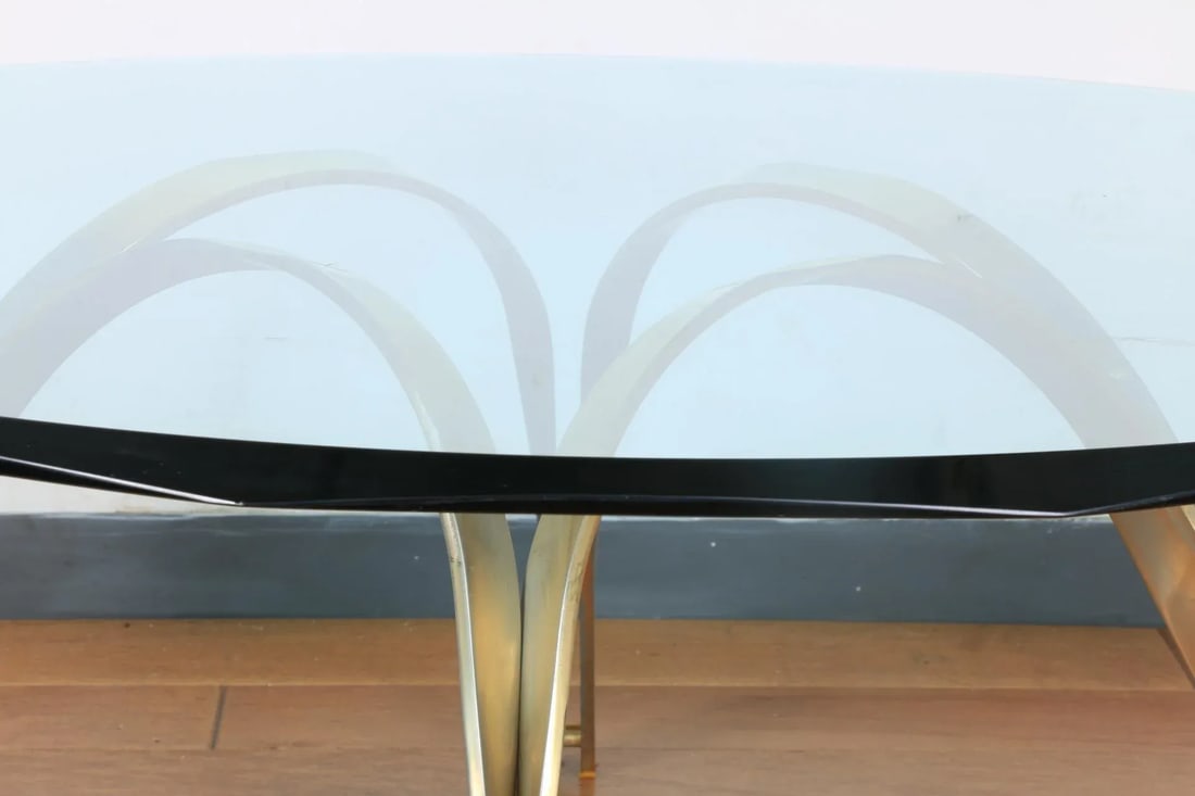 Dunbar Vintage Brass and Glass Coffee Table - 4