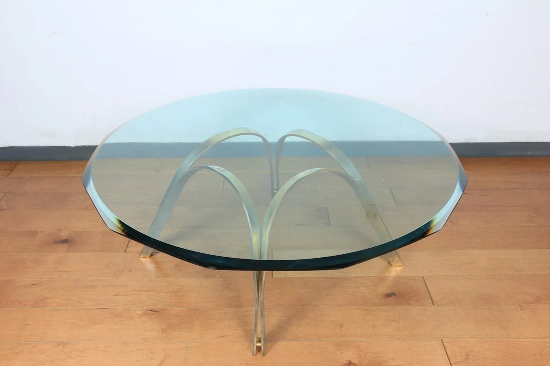 Dunbar Vintage Brass and Glass Coffee Table - 8