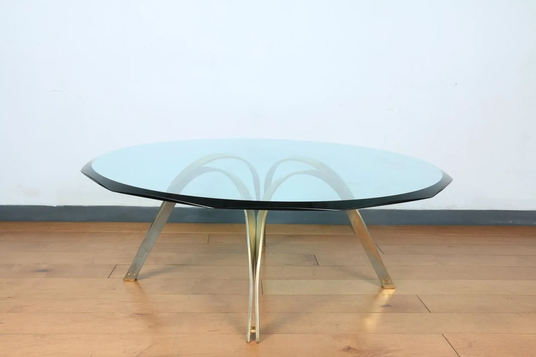 Dunbar Vintage Brass and Glass Coffee Table - 9