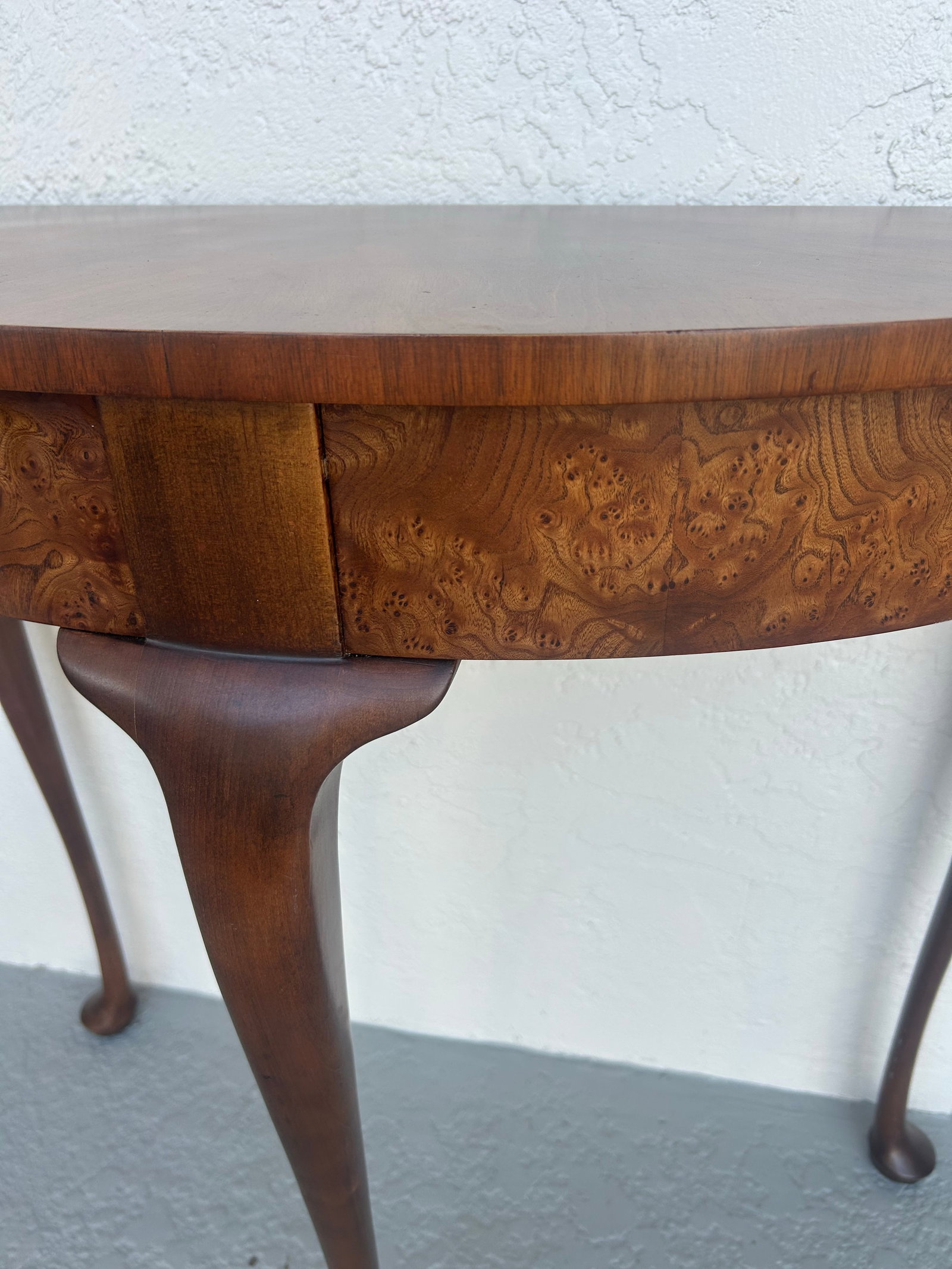 Late 20th Century Baker Furniture Half Round Demi Lune Console Table - 3