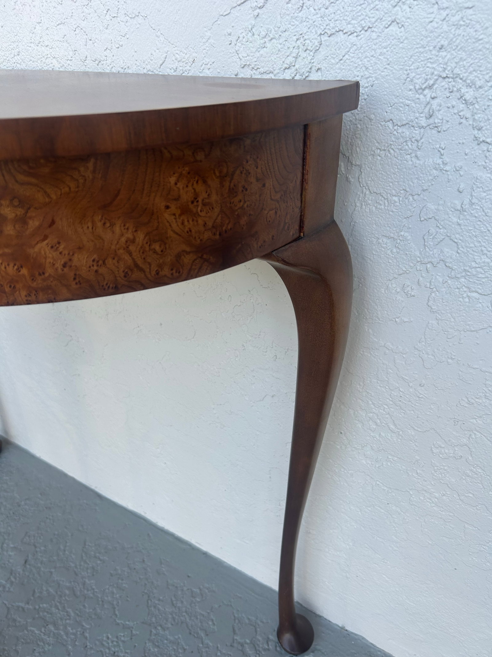 Late 20th Century Baker Furniture Half Round Demi Lune Console Table - 4