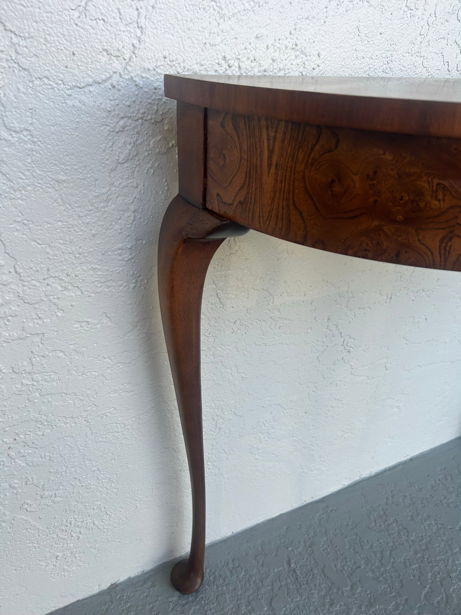 Late 20th Century Baker Furniture Half Round Demi Lune Console Table - 5