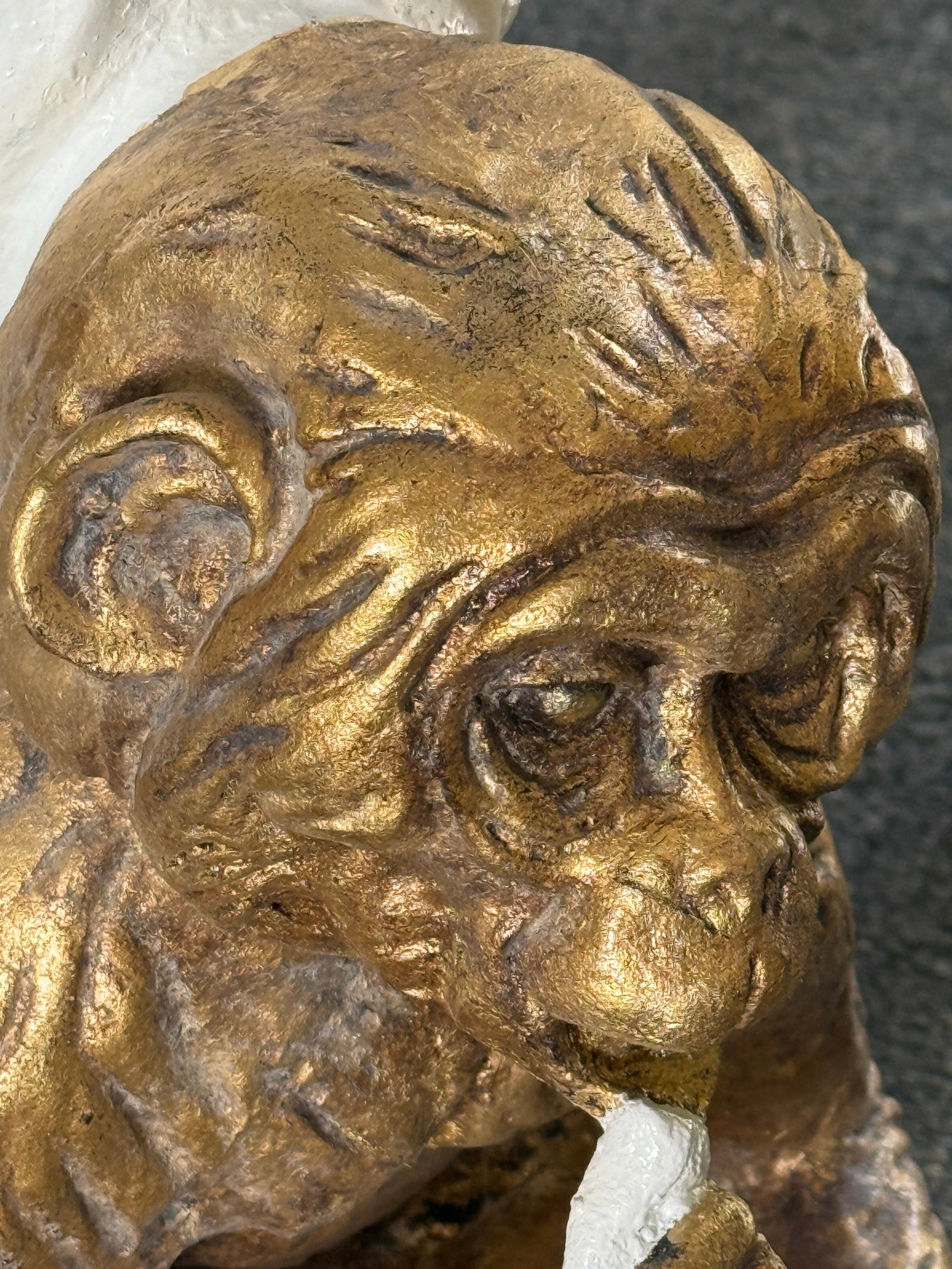 Late 20th Century Palm Beach Regency White Lacquered Parcel Gilt Monkey Side Table - Newly Painted - 3