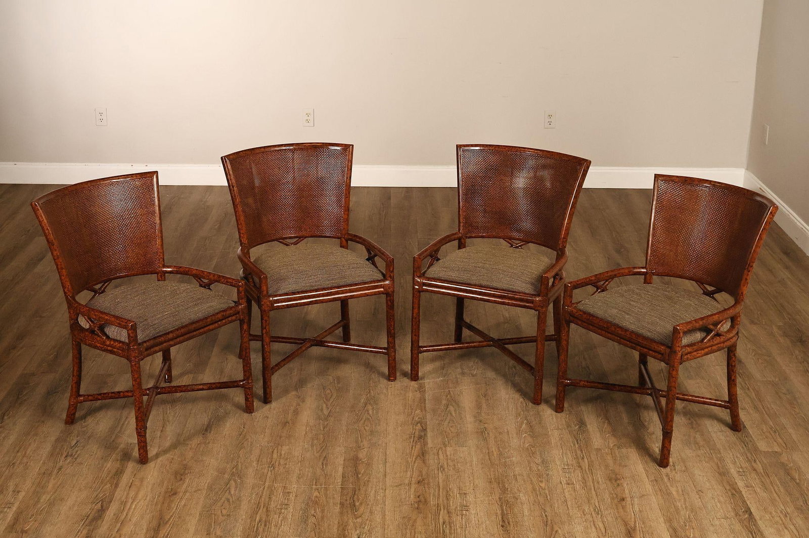 Ficks Reed Set of Four Woven Rattan Dining Chairs - 2