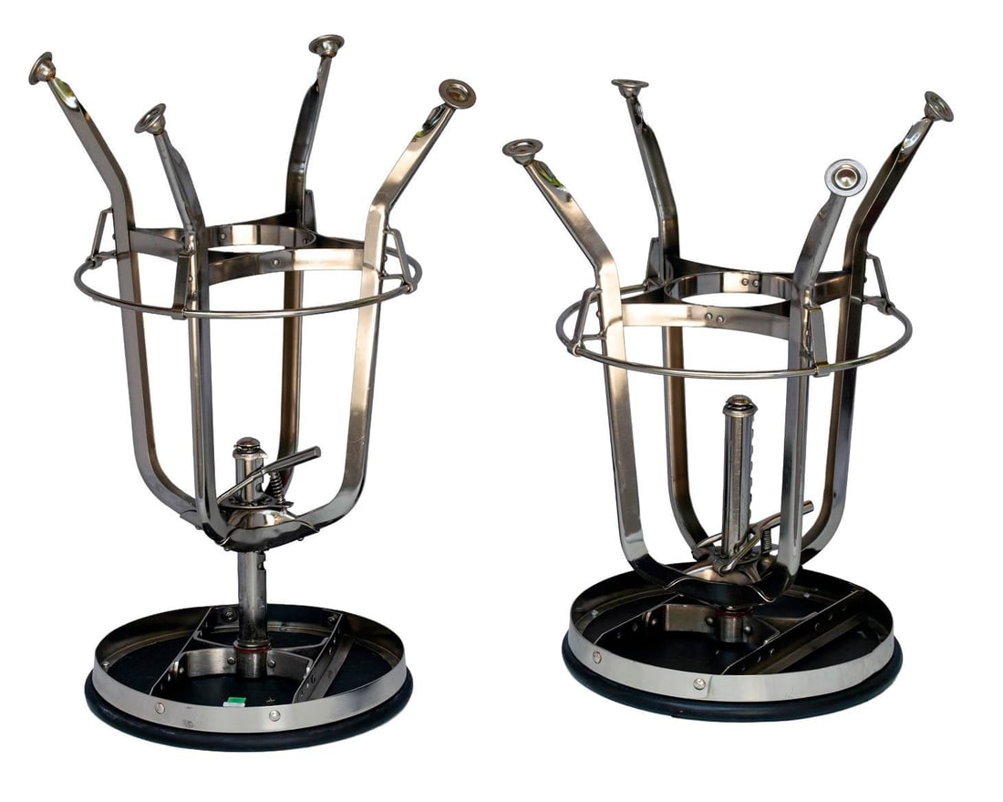 Vintage Rh Chrome & Wood Bar Stool, Pair - 9