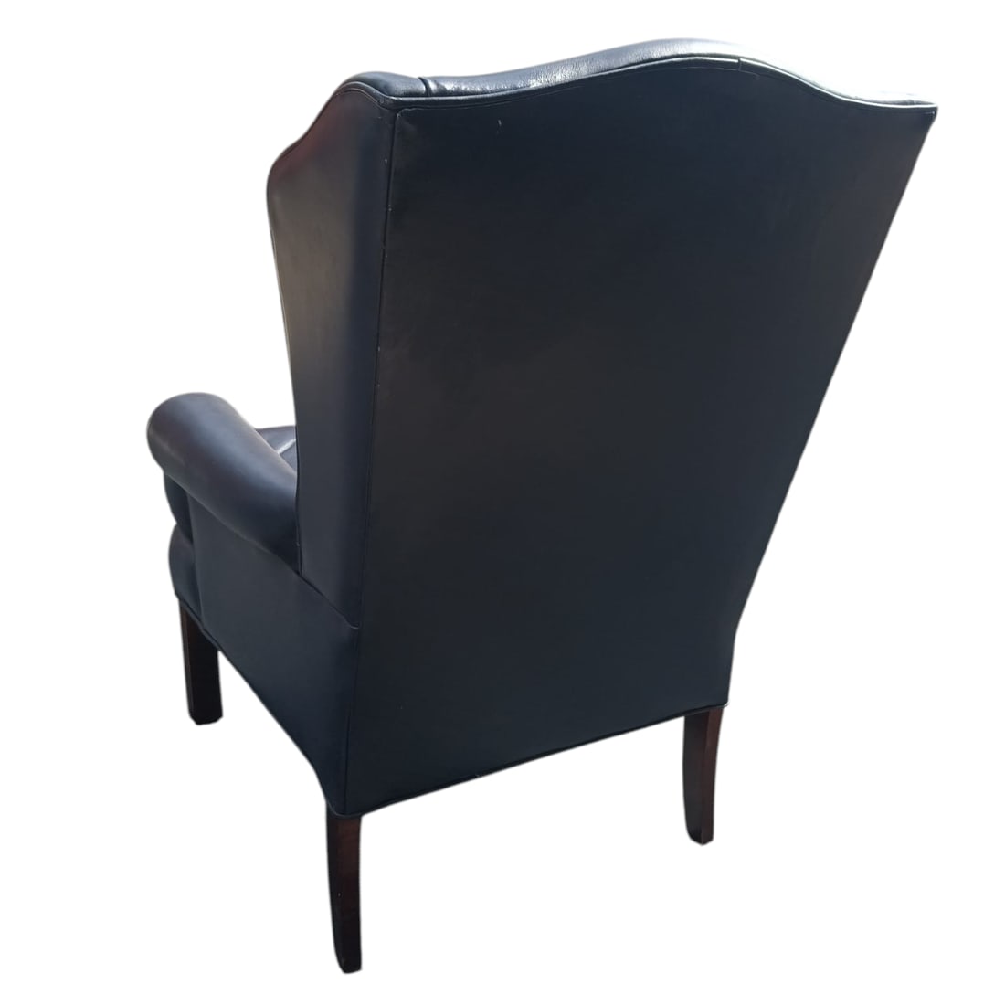 Elevate Your Living Space With This Exquisite Ethan Allen Genuine Leather Wingback Armchair - 3