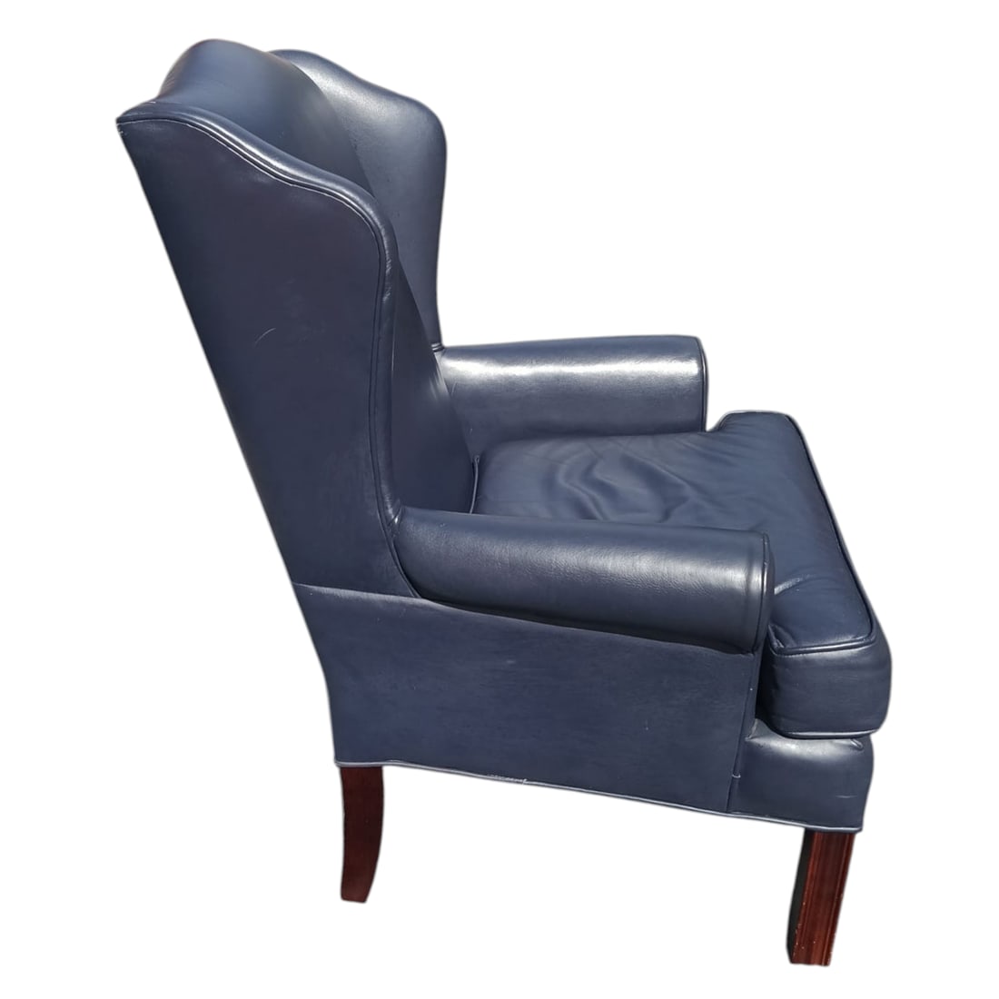 Elevate Your Living Space With This Exquisite Ethan Allen Genuine Leather Wingback Armchair - 6