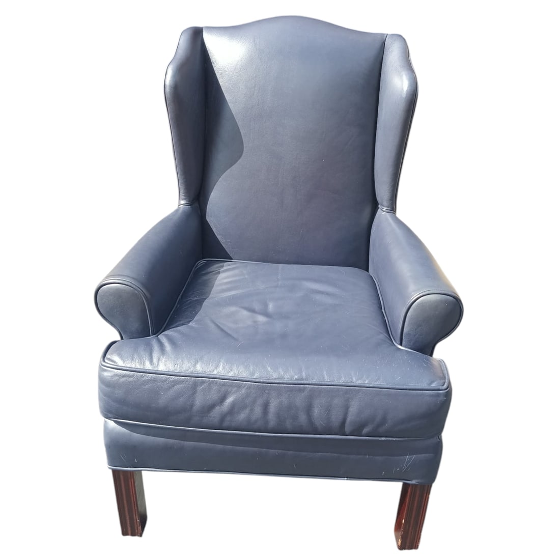 Elevate Your Living Space With This Exquisite Ethan Allen Genuine Leather Wingback Armchair - 7