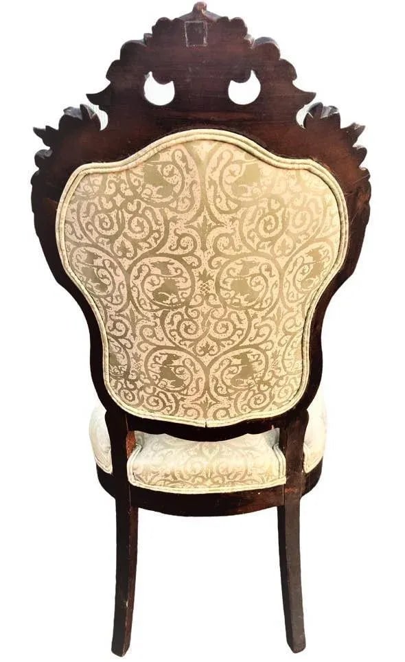 Antique Austro-Hungarian Heavily Carved Walnut Side Chairs - a Pair - 19th Century - 4