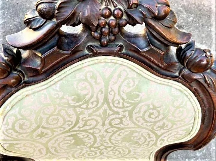 Antique Austro-Hungarian Heavily Carved Walnut Side Chairs - a Pair - 19th Century - 9
