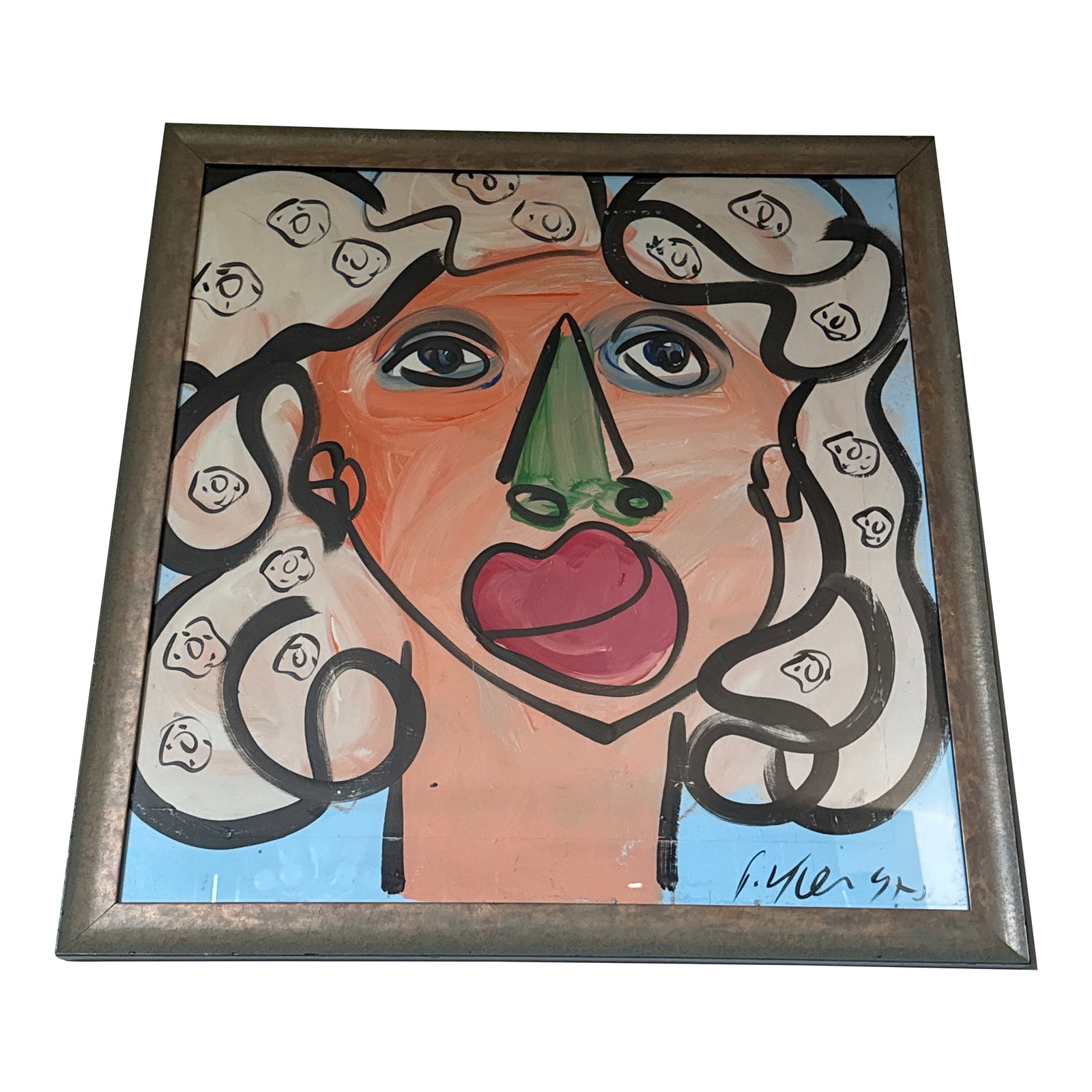 1970s My Dear Marilyn Monroe Abstract Painting by Peter Keil: Fantastic Original Peter Keil (born 1942 83yrs old) Abstract Painting titled "My Dear Marilyn Monroe P keil Berlin 72". This unique piece was executed with oil on board and depicts an abstract whimsic