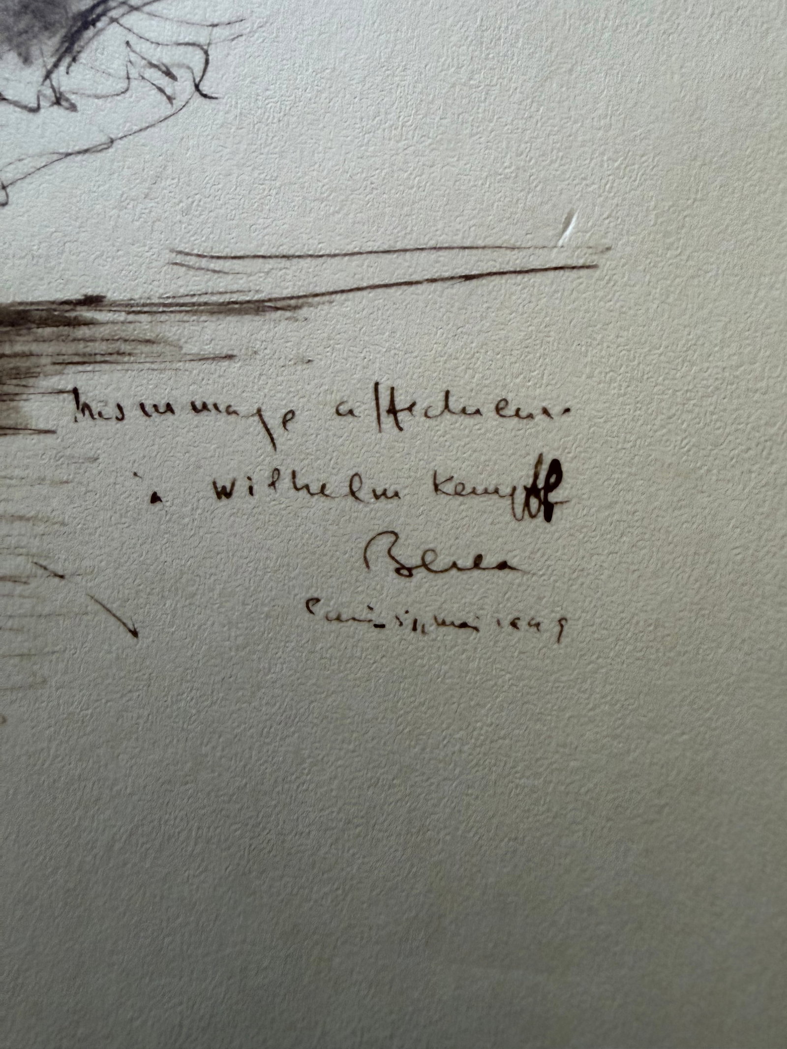1949 Dimitrie Berea Sketch of Famous Mid- Century of German Classical Pianist Wilhelm Kempff - 3
