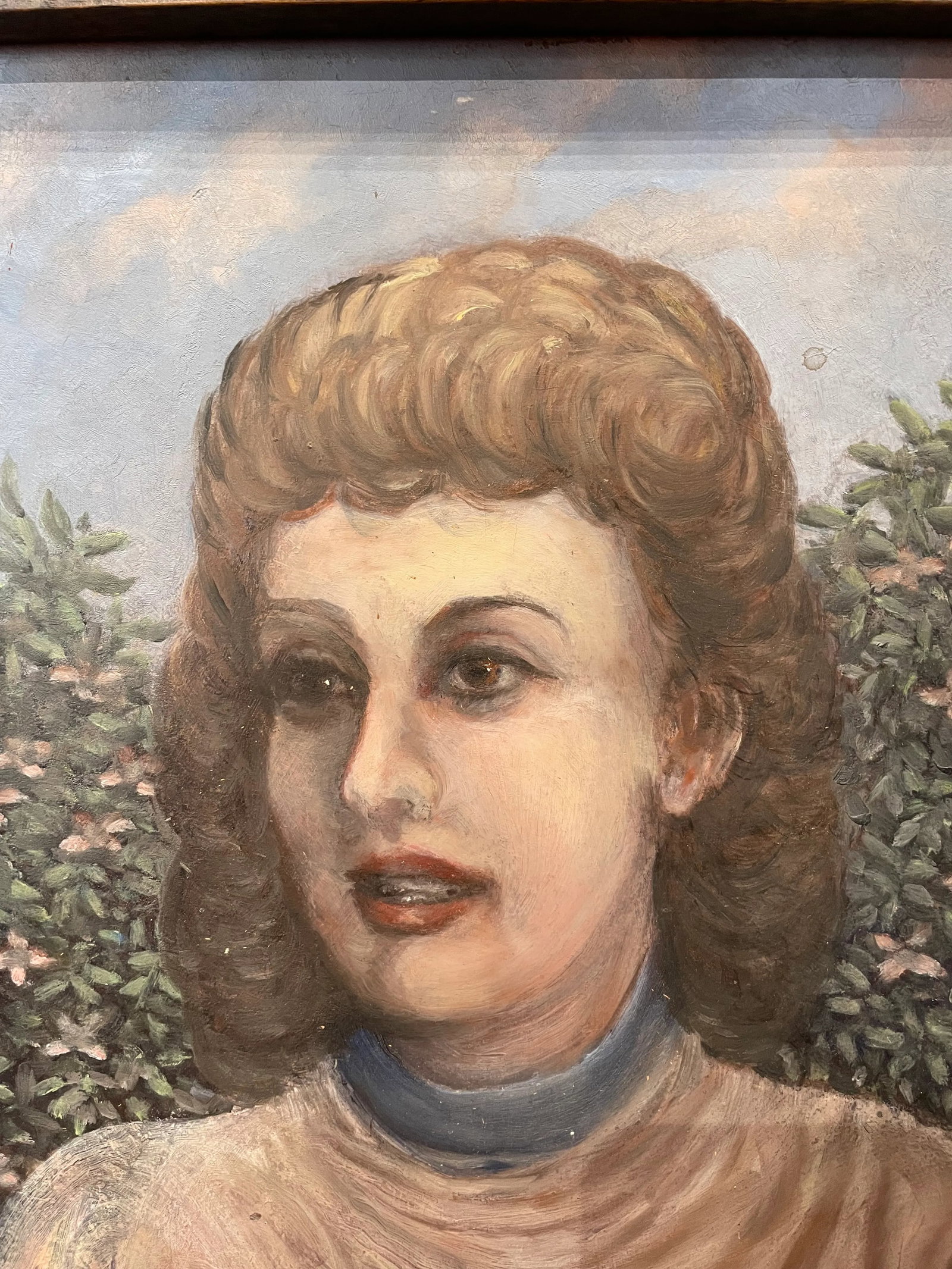Circa 1940 French Expressionist Portrait Oil Painting of a Woman, Framed - 2