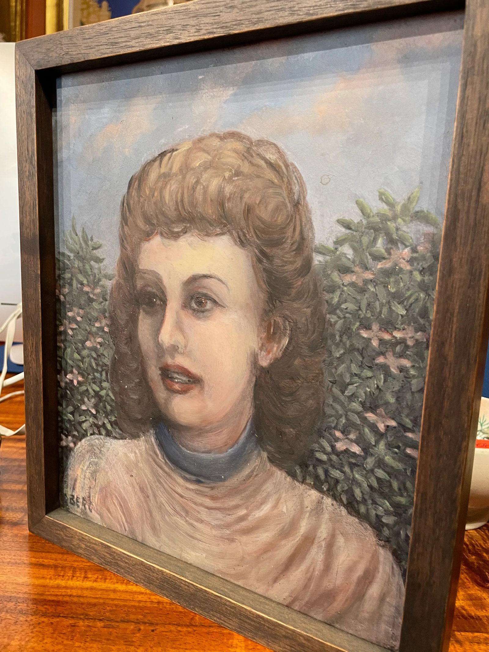 Circa 1940 French Expressionist Portrait Oil Painting of a Woman, Framed - 4