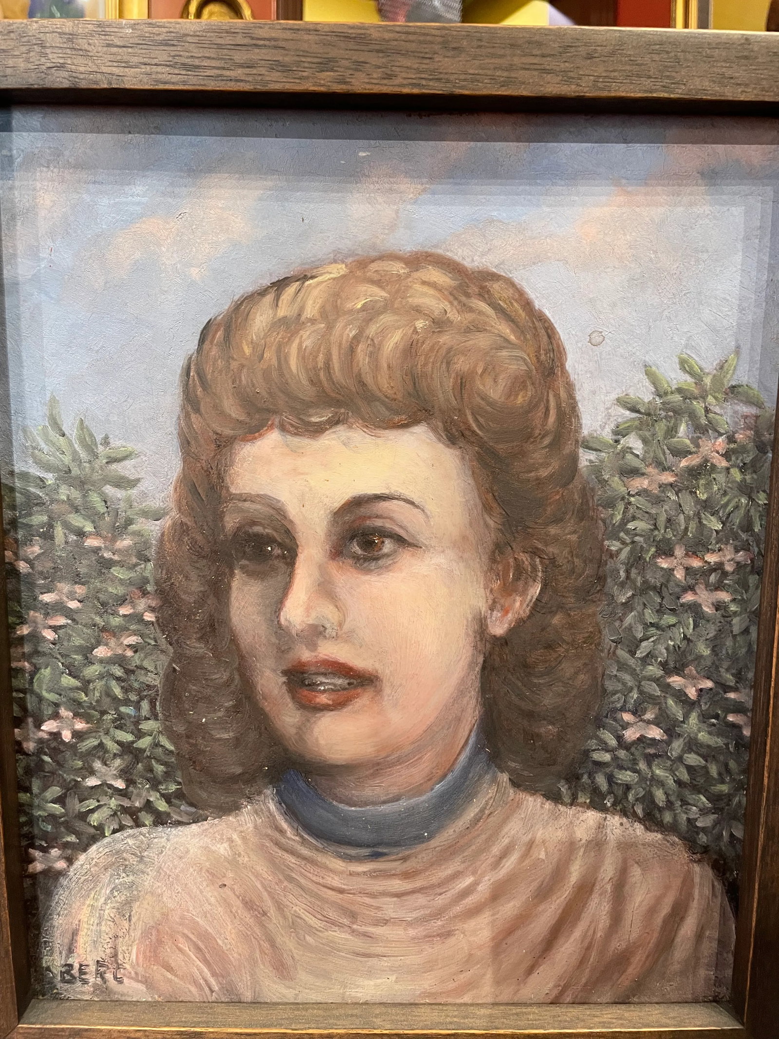 Circa 1940 French Expressionist Portrait Oil Painting of a Woman, Framed - 5