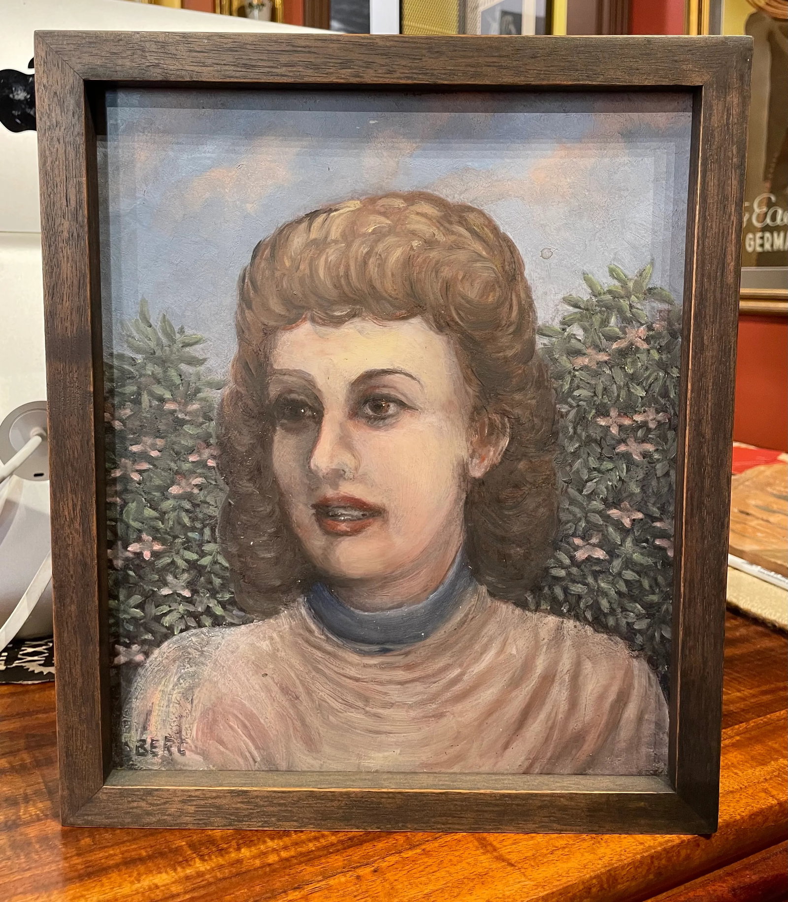 Circa 1940 French Expressionist Portrait Oil Painting of a Woman, Framed - 6