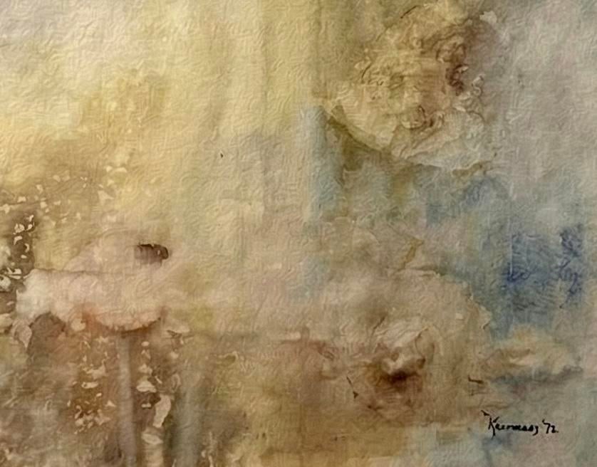 1974 Watercolor "Flows of Tenojoki River 2" by Osvald Timmas - 7
