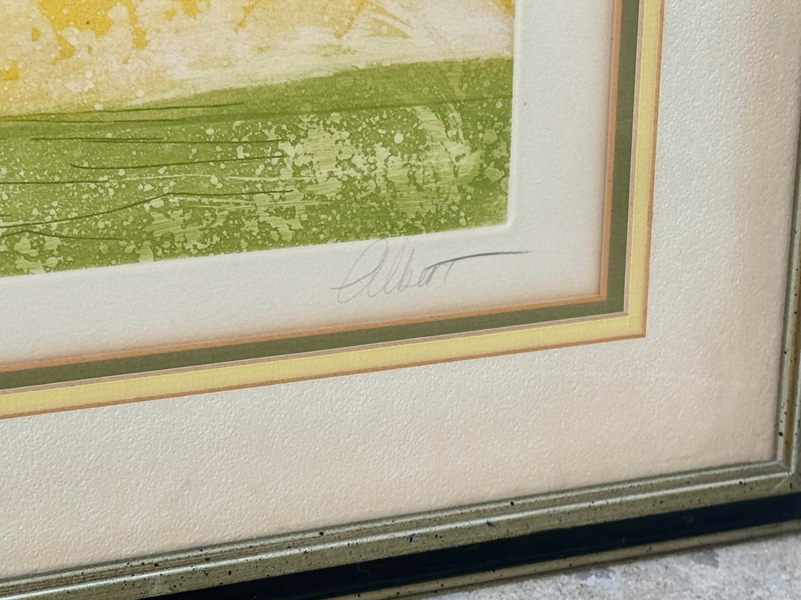 Vintage MCM Framed Color Etching Titled "Westbound" - 7