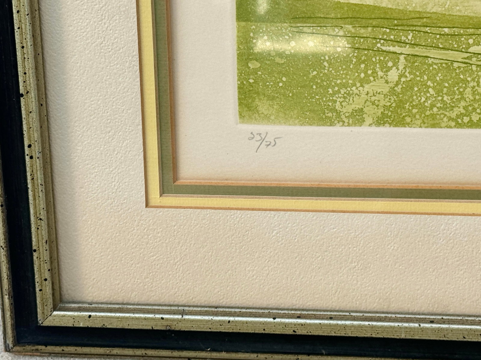 Vintage MCM Framed Color Etching Titled "Westbound" - 9