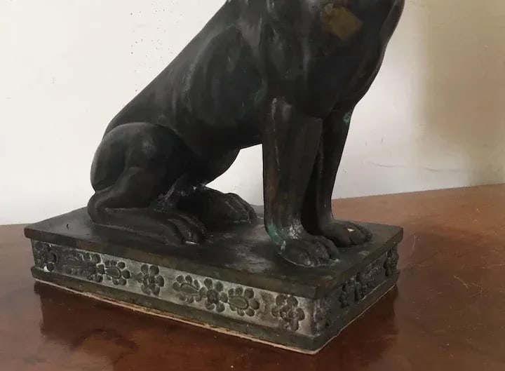 19th Century Grand Tour Egyptian Revival Bronze Winged Sphinx Candlestick - 10