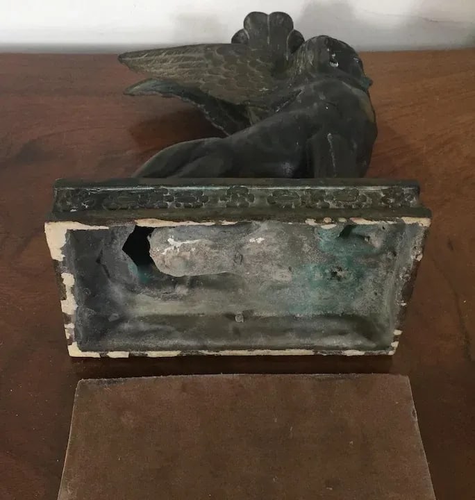 19th Century Grand Tour Egyptian Revival Bronze Winged Sphinx Candlestick - 2