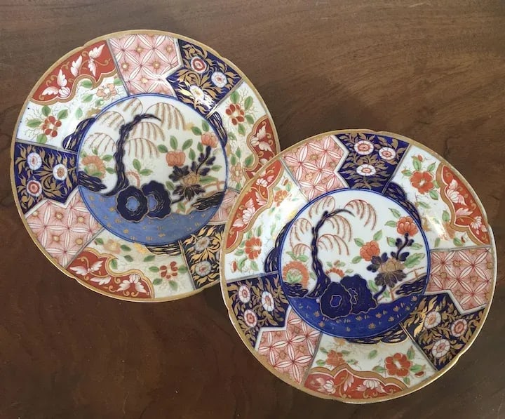 Early 19th Century Coalport Porcelain Imari Rock & Tree Dinner Plates - A Pair - 2