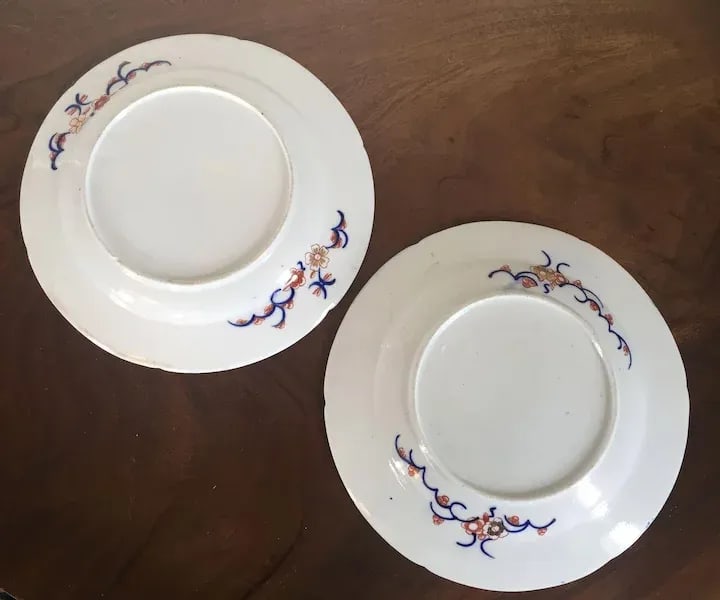 Early 19th Century Coalport Porcelain Imari Rock & Tree Dinner Plates - A Pair - 6