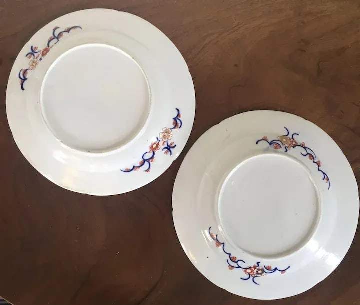 Early 19th Century Coalport Porcelain Imari Rock & Tree Dinner Plates - A Pair - 7