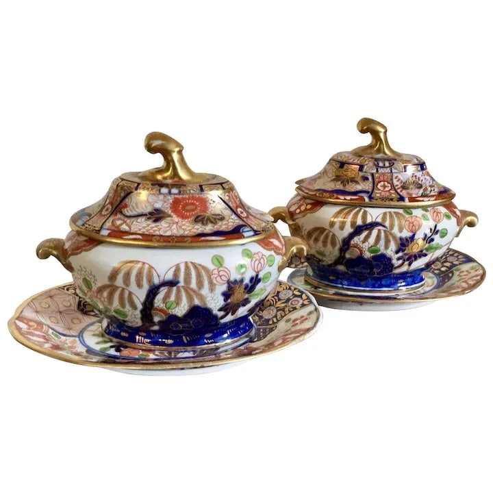 1805 English Coalport Imari Porcelain Tureens - A Pair - 11