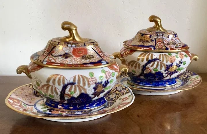1805 English Coalport Imari Porcelain Tureens - A Pair - 3