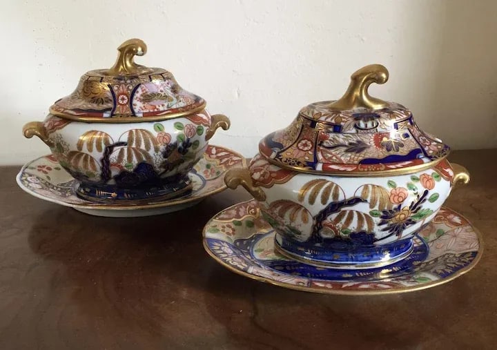 1805 English Coalport Imari Porcelain Tureens - A Pair - 4