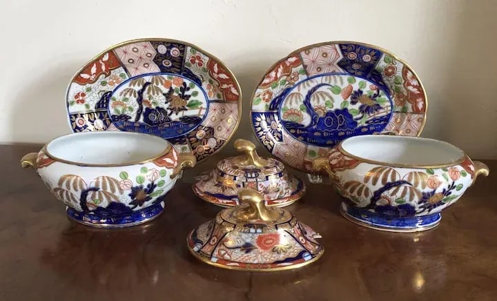 1805 English Coalport Imari Porcelain Tureens - A Pair - 5