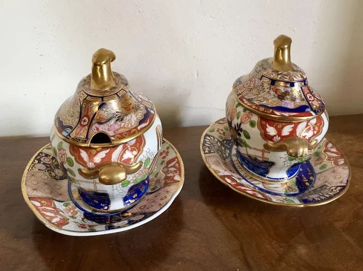 1805 English Coalport Imari Porcelain Tureens - A Pair - 7