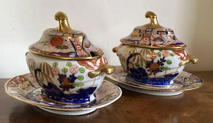 1805 English Coalport Imari Porcelain Tureens - A Pair - 8