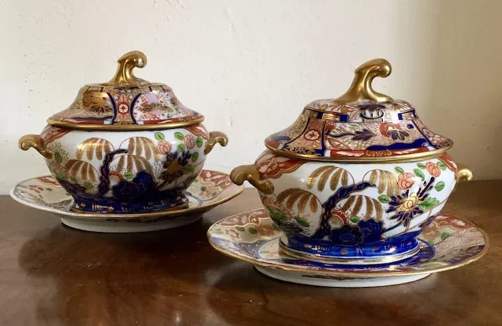 1805 English Coalport Imari Porcelain Tureens - A Pair - 9