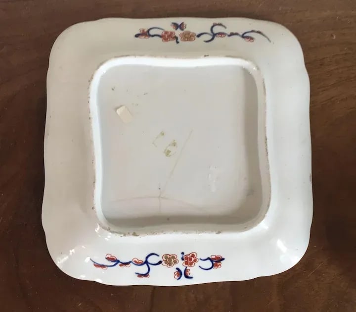 1810 Coalport Porcelain Rock & Tree Imari Square Dessert Dish 1810 - 7