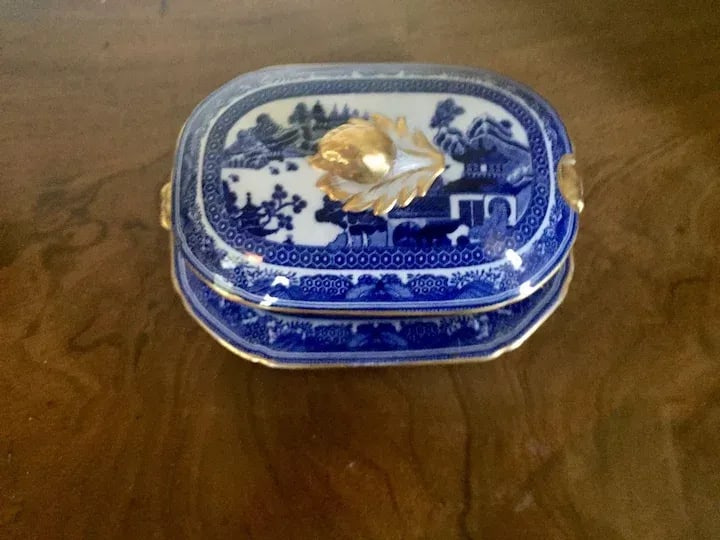 19th Century Copeland Spode Chinese Canton Style Blue & White Porcelain Sauce Tureen & Under Tray - - 10