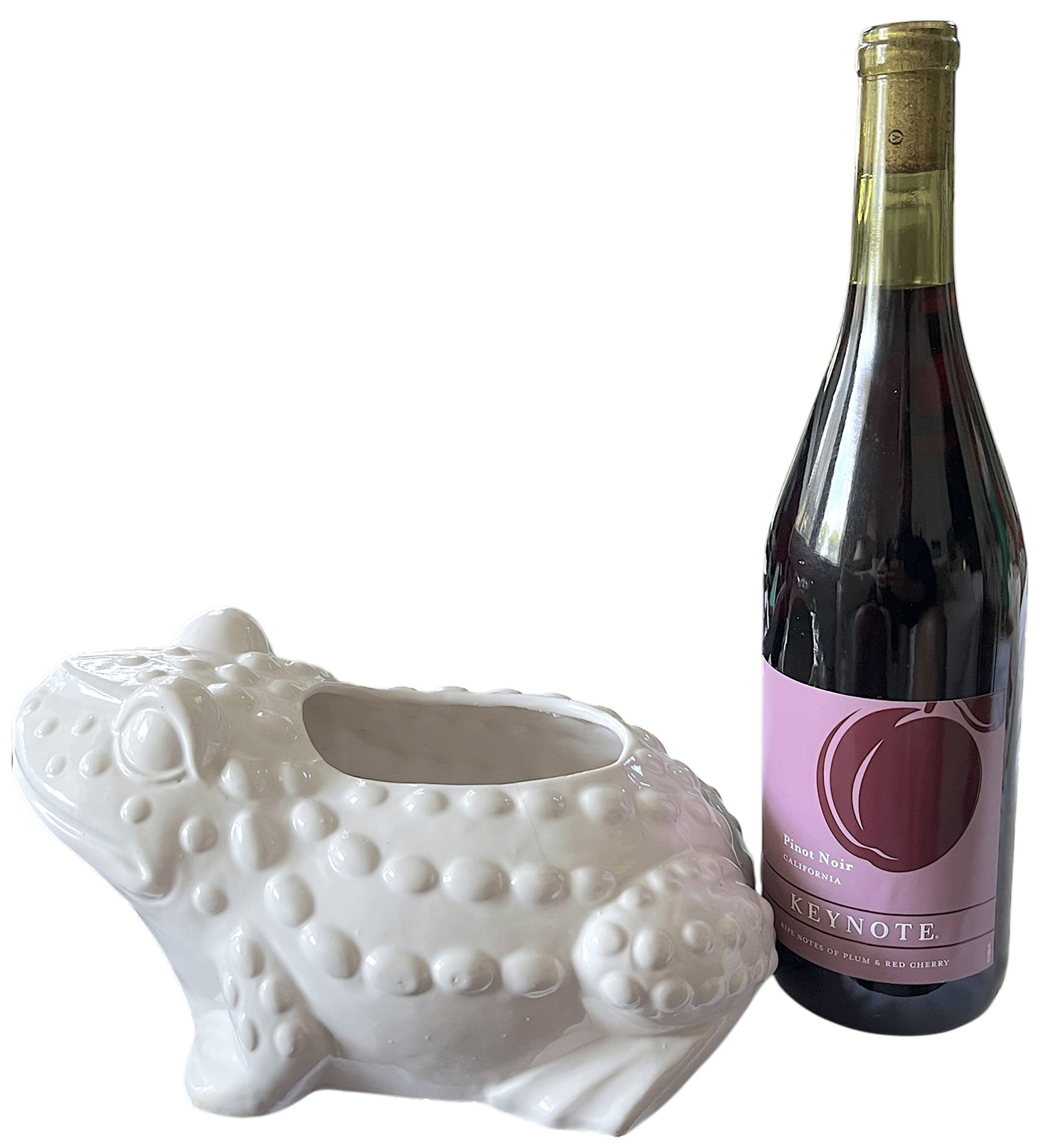 Large Vintage White Hobnail Ceramic Frog Planter - In the Style of Jean Roger, 1960s Sculptural Gard - 2